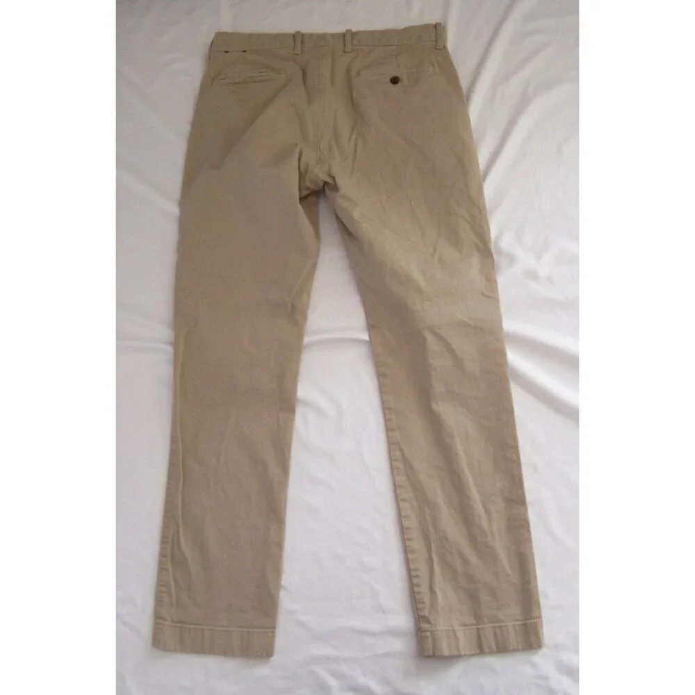 Men'sJ Crew Flex Athletic Slim Brown Pants Sz W33, L30 (MP415)